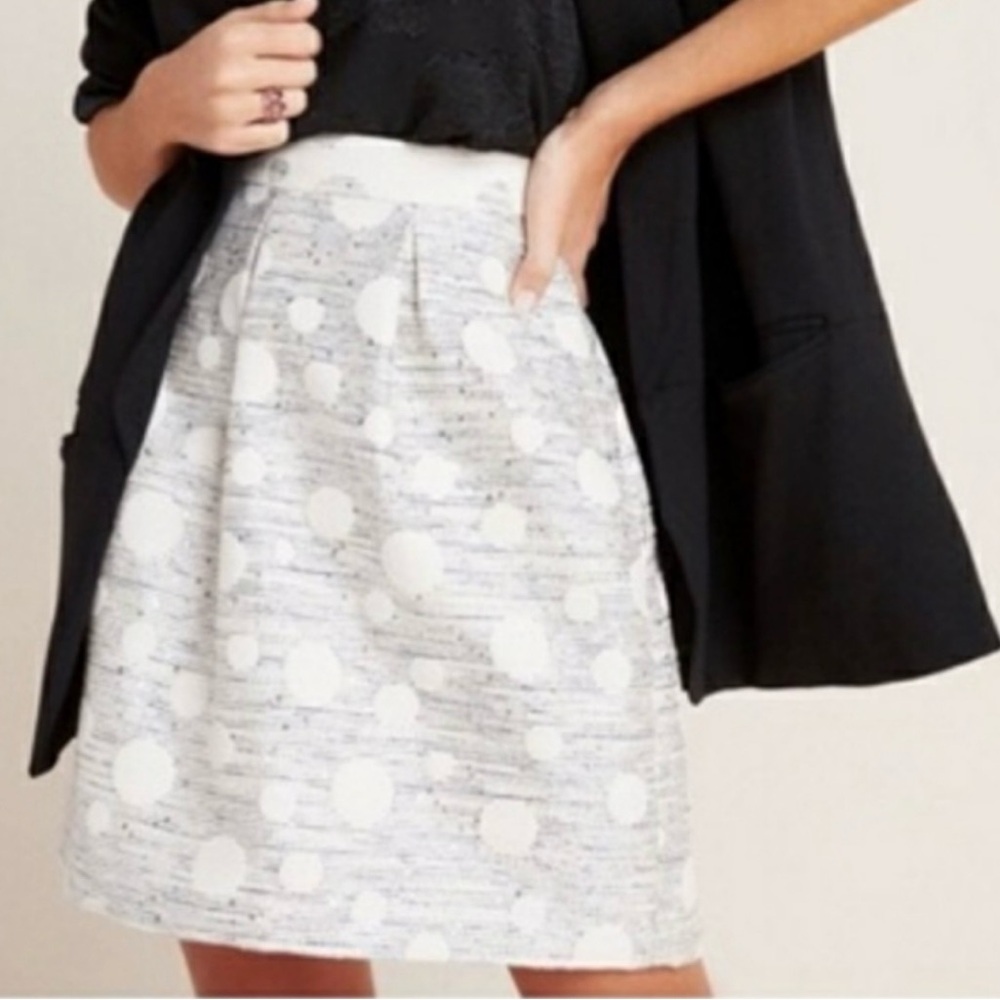 Anthropologie Maeve Anya Dotted Jacquard Skirt